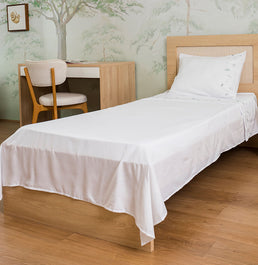 Lençol de Solteiro Ramos 3 Peças - Branco