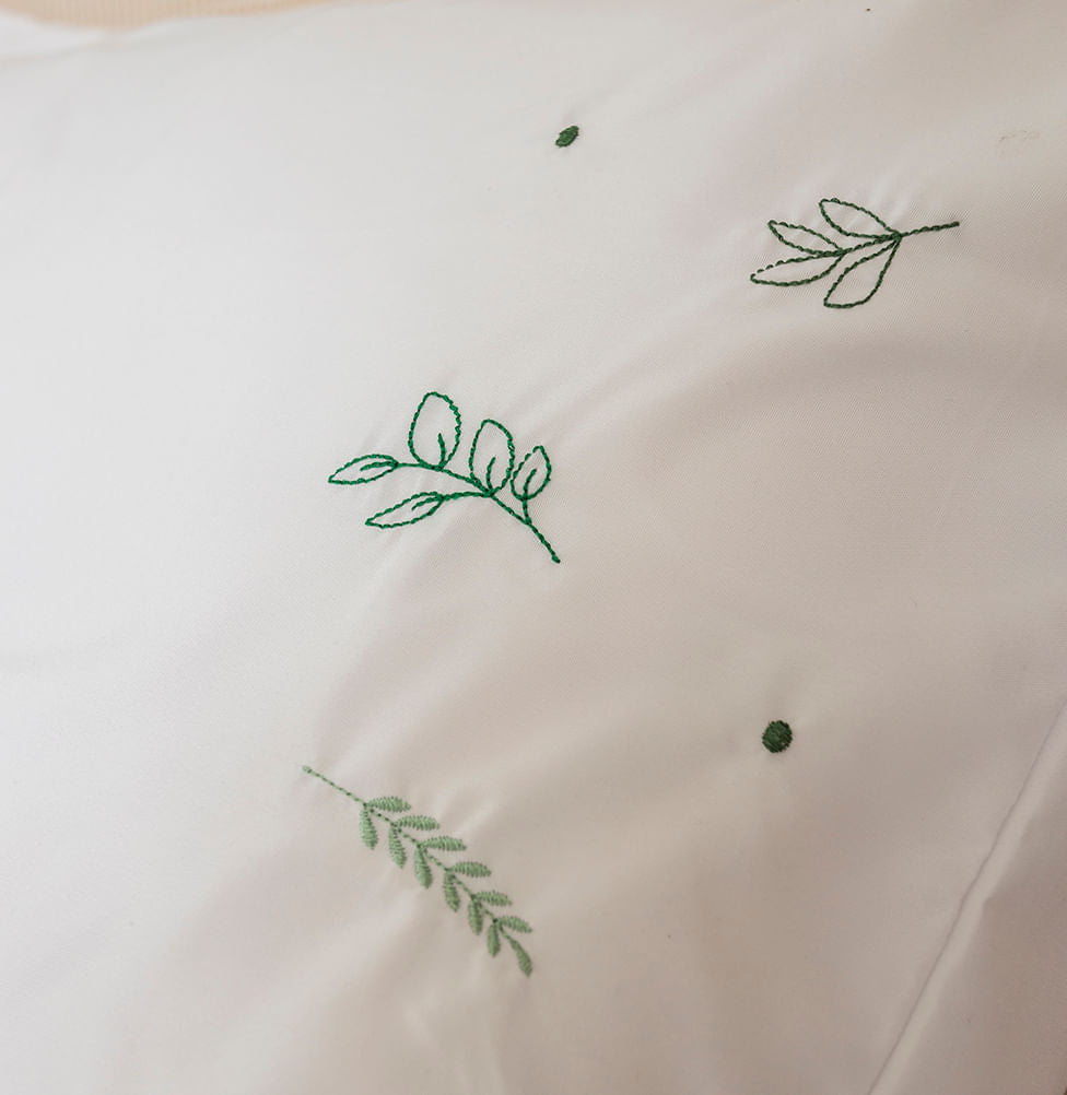 Lençol de Solteiro Ramos 3 Peças - Branco