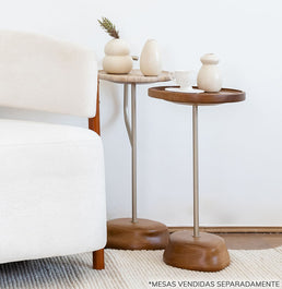 Mesa Lateral Rock Madeira Damasco - 54cm