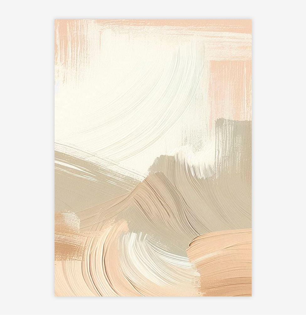 Quadro Pincelada Bege Direita – Vertical