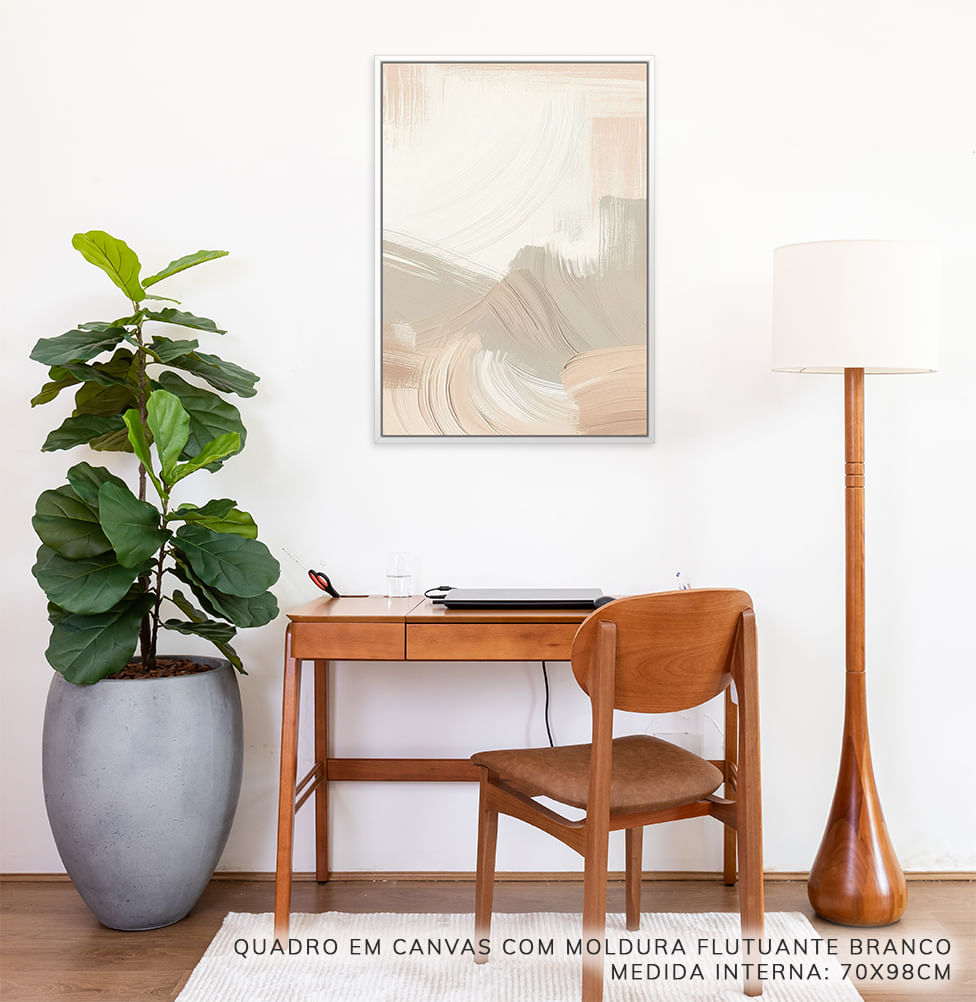 Quadro Pincelada Bege Direita – Vertical