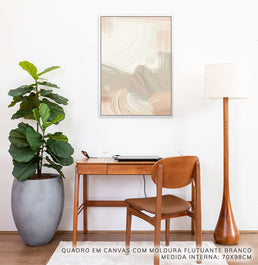 Quadro Pincelada Bege Direita – Vertical