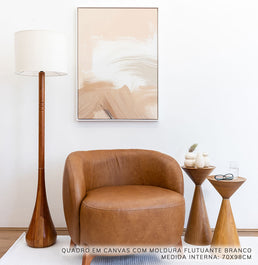 Quadro Pincelada Bege Esquerda – Vertical