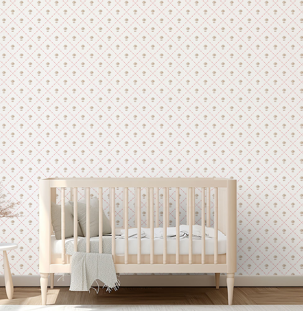 Papel de Parede Algodão com Losango - Bege