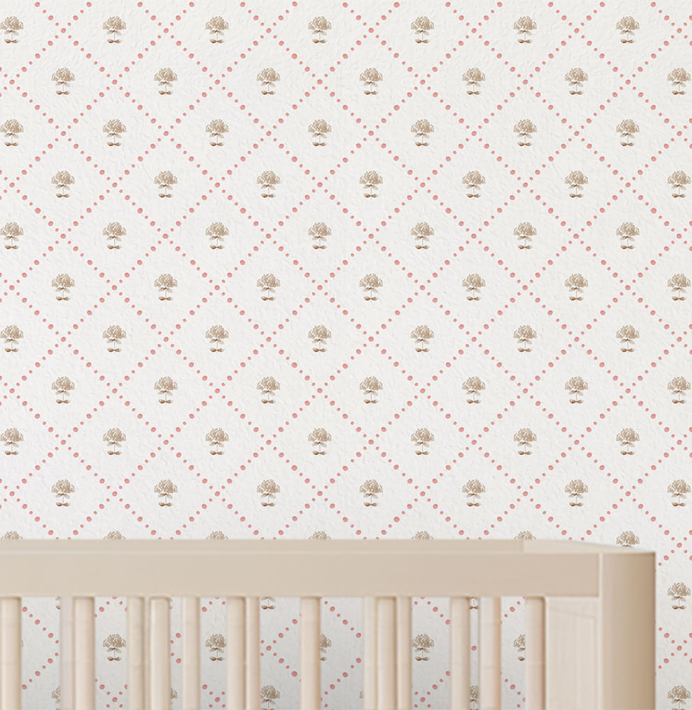 Papel de Parede Algodão com Losango - Bege