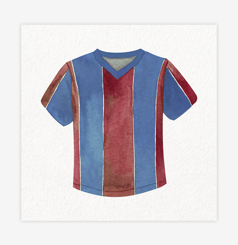 Quadro Infantil Camisa de Futebol Azul - Quadrado
