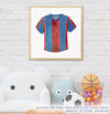 Quadro Infantil Camisa de Futebol Azul - Quadrado