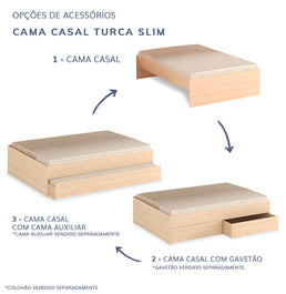 Cama Casal Turca Slim - Carvalho