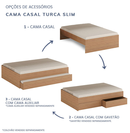 Cama Casal Turca Slim - Freijó