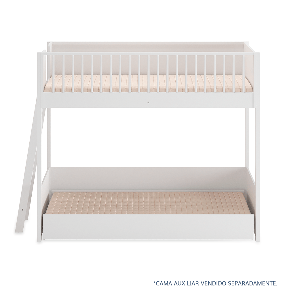 Cama Infantil Mezanino Slim - Branco