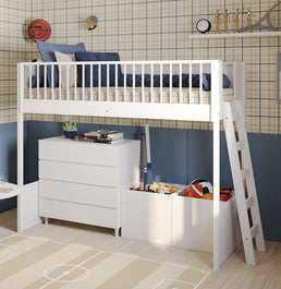 Cama Infantil Mezanino Slim - Branco