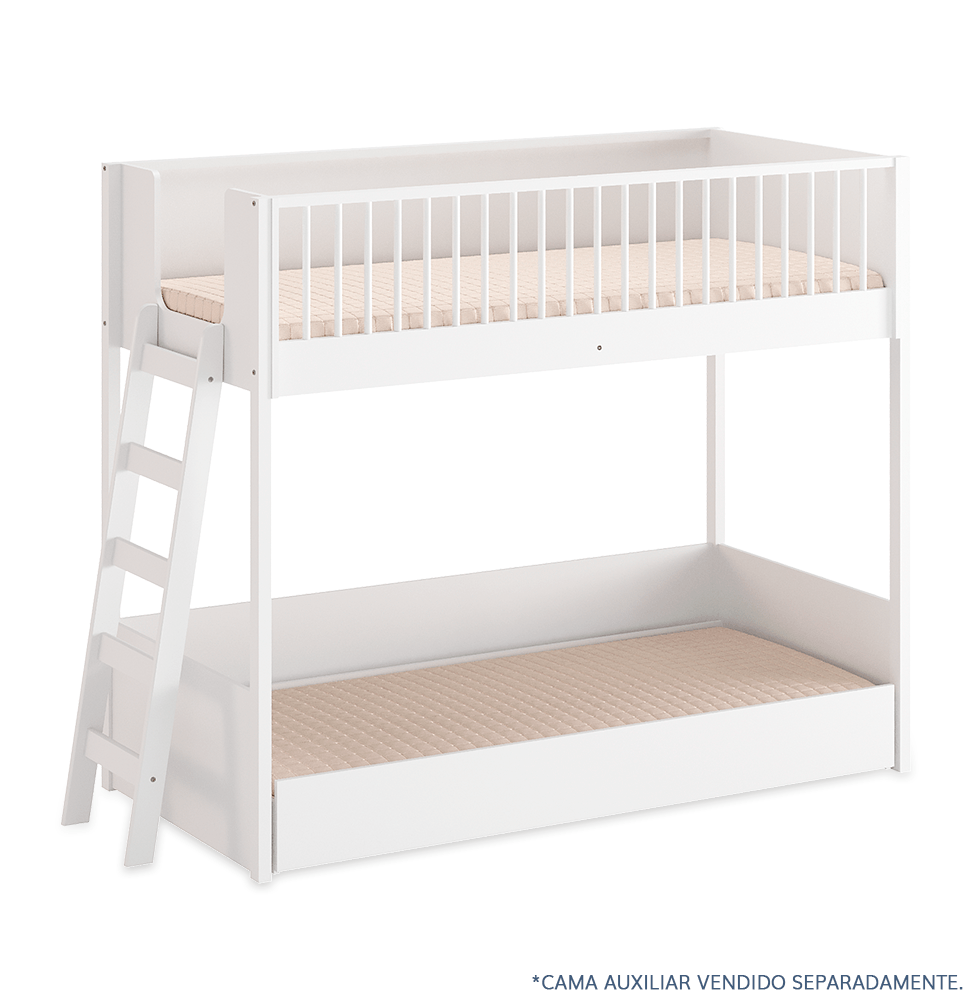 Cama Infantil Mezanino Slim - Branco