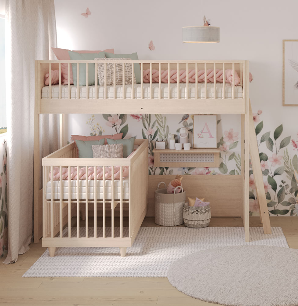 Cama Infantil Mezanino Slim - Carvalho