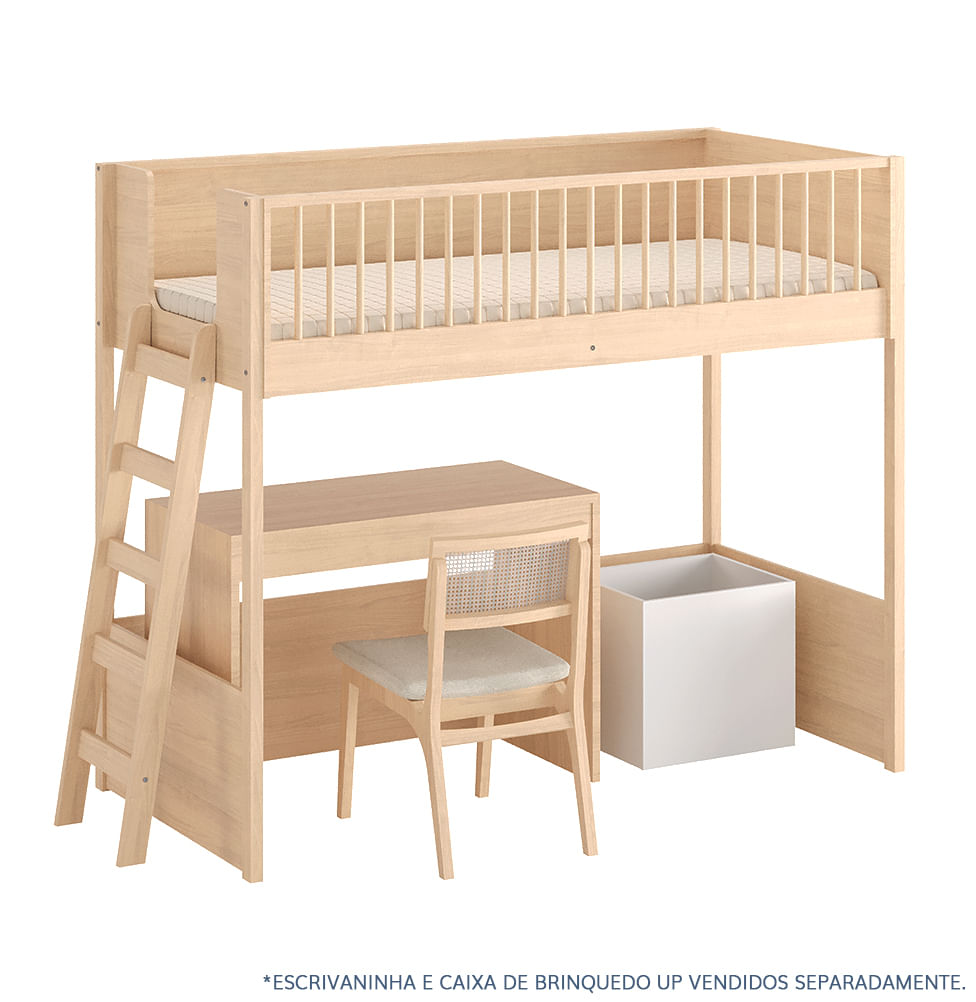 Cama Infantil Mezanino Slim - Carvalho