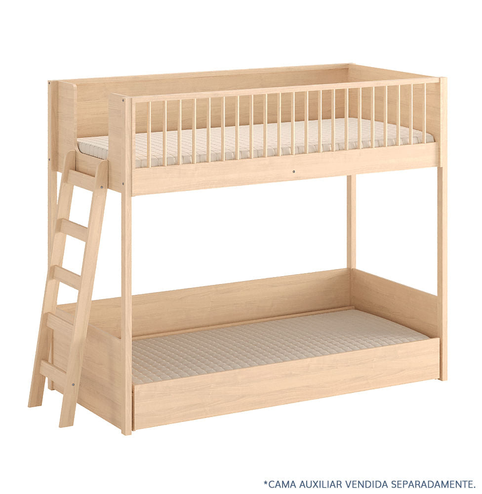 Cama Infantil Mezanino Slim - Carvalho