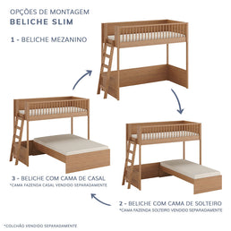 Cama Infantil Mezanino Slim - Freijó