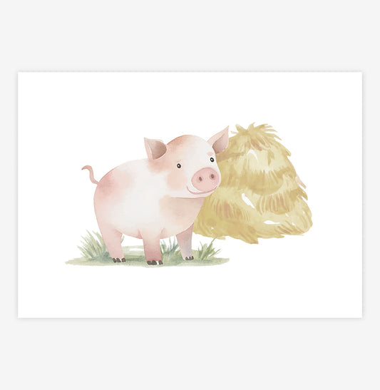 Quadro Infantil Fazenda Porquinho - Horizontal