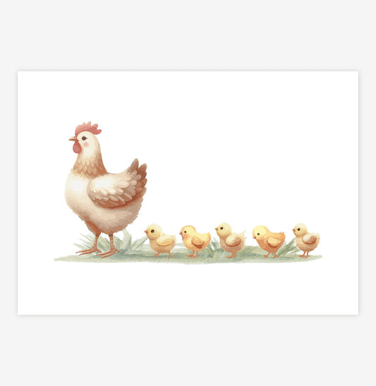 Quadro Infantil Fazenda Galinha - Horizontal 