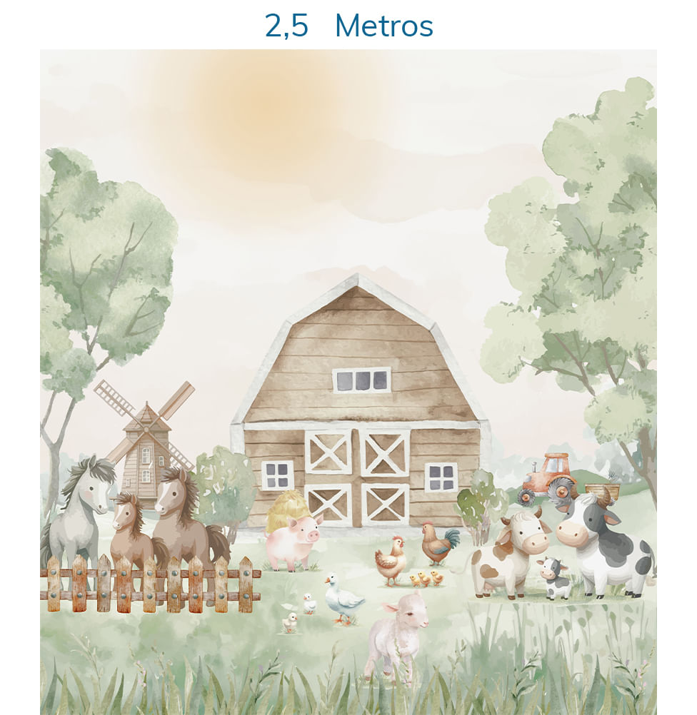 Papel de Parede Infantil Fazenda - Mural 