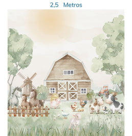 Papel de Parede Infantil Fazenda - Mural 
