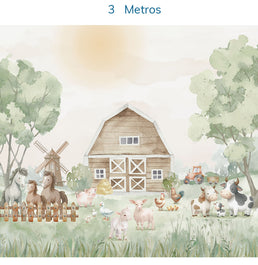 Papel de Parede Infantil Fazenda - Mural 