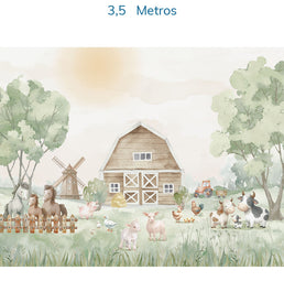 Papel de Parede Infantil Fazenda - Mural 