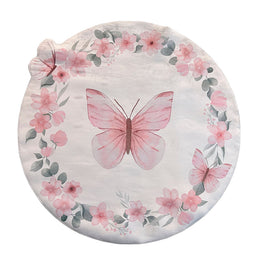 Tapete Infantil Redondo Borboleta e Flores Playmat