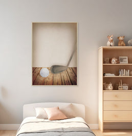 Quadro Infantil Golf Bege - Vertical