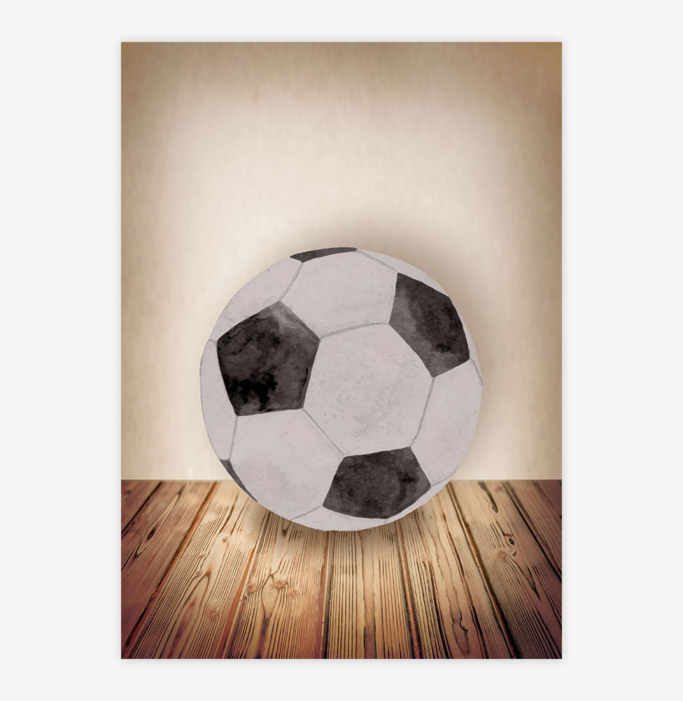 Quadro Infantil Futebol Bege - Vertical