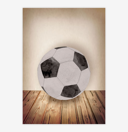Quadro Infantil Futebol Bege - Vertical
