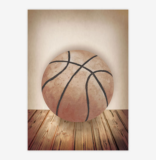 Quadro Infantil Basquete Bege - Vertical