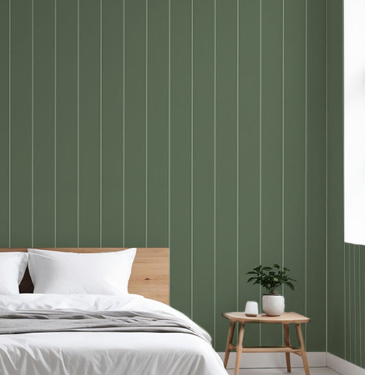 Papel de Parede Listra Lambri Verde