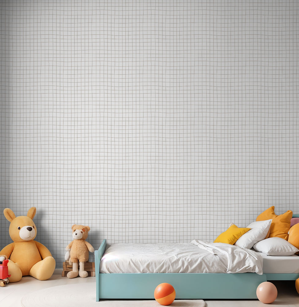Papel de Parede Infantil Gride Mini Marrom