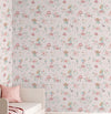 Papel de Parede Fadas e Cogumelos Rosa