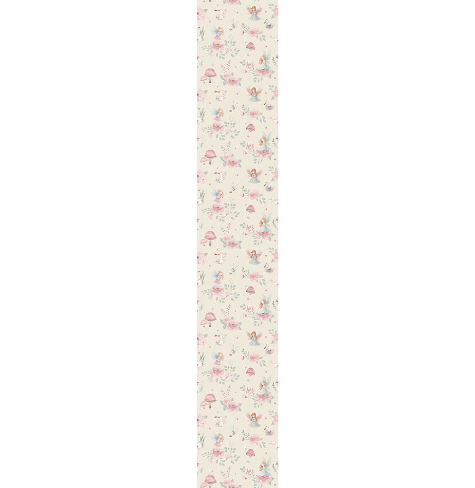 Papel de Parede Fadas e Cogumelos Bege