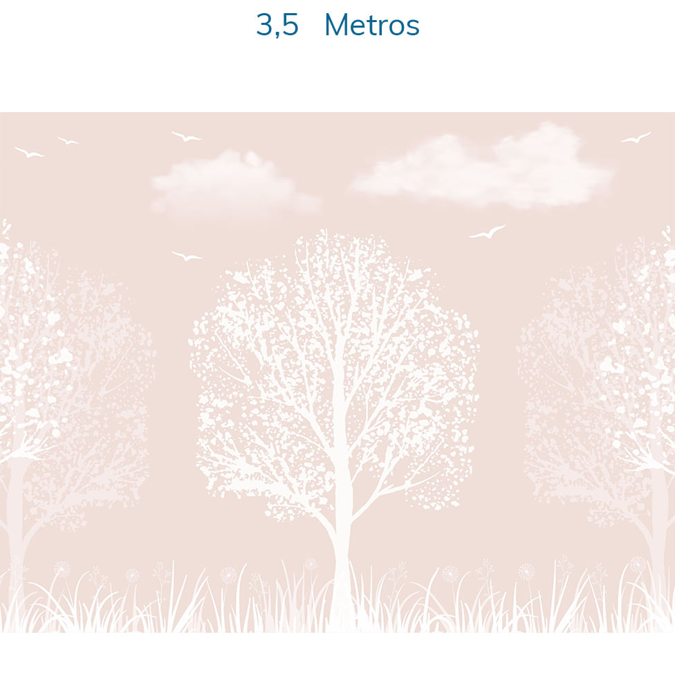 Papel de Parede  Sombra de Árvores Branca e Rosa - Mural