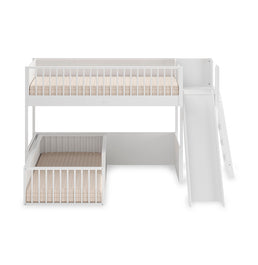 Beliche Montessoriana Com Cama de Solteiro Escorregador Fazenda - Branco