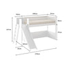 Cama Infantil Mezanino Fazenda Com Escorregador - Branco