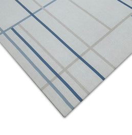 Tapete Infantil Retangular Listras Horizontais e Verticais - Azul