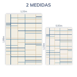 Tapete Infantil Retangular Listras Horizontais e Verticais - Azul