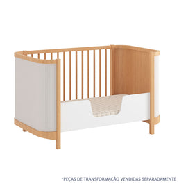 Berço Raika 3 em 1 Com Palha - Madeira Clara