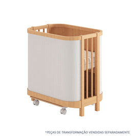 Berço Raika 3 em 1 Com Palha - Madeira Clara