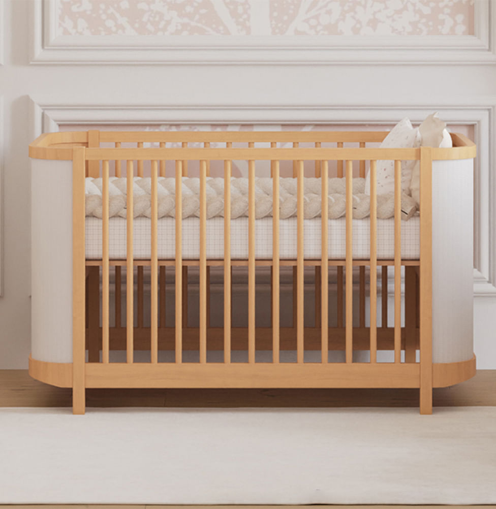 Berço Raika 3 em 1 Com Palha - Madeira Clara