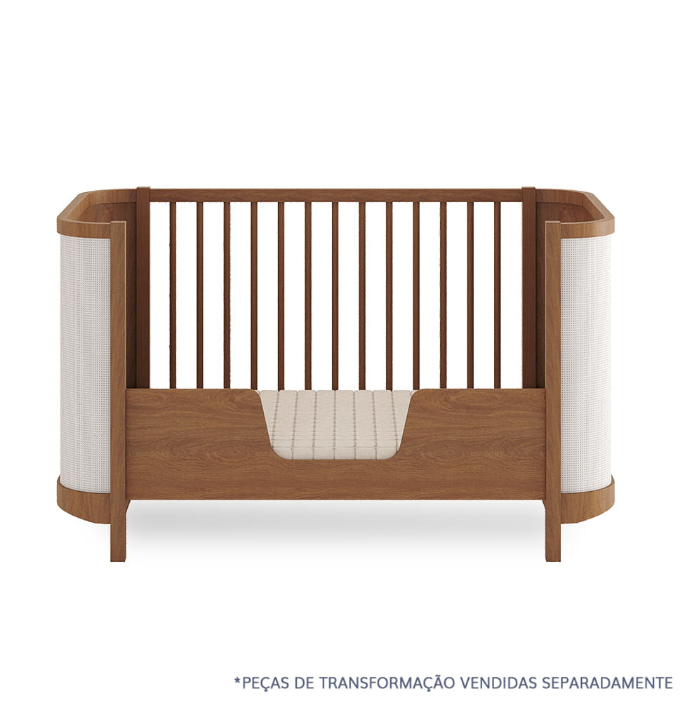 Berço Raika 3 em 1 Com Palha - Freijó
