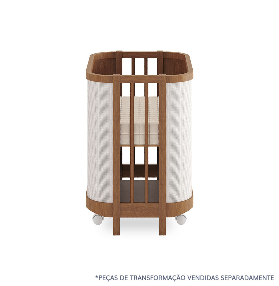 Berço Raika 3 em 1 Com Palha - Freijó