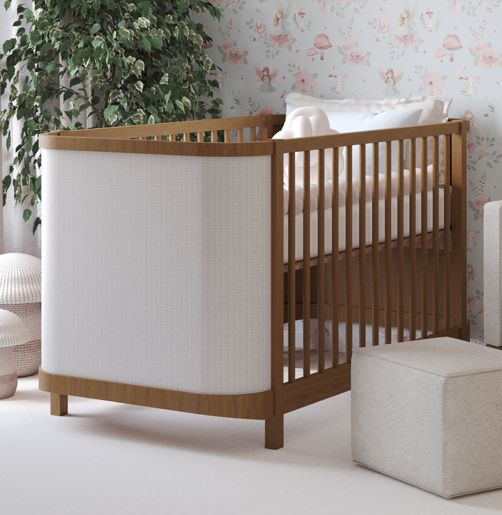 Berço Raika 3 em 1 Com Palha - Freijó