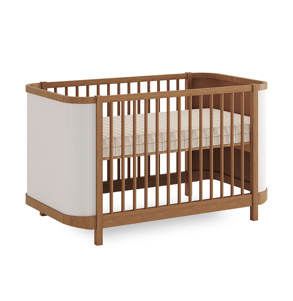 Berço Raika 3 em 1 Com Palha - Freijó