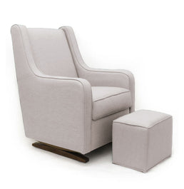 Poltrona de Amamentação Slim com Balanço e Puff - Bege