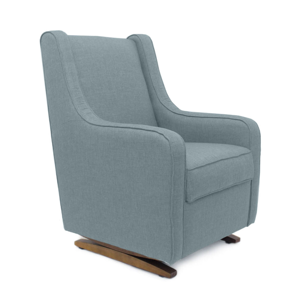 Poltrona de Amamentação Slim com Balanço e Puff - Verde Malva