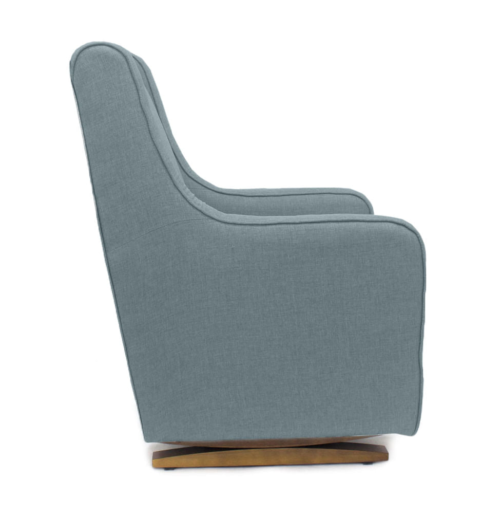 Poltrona de Amamentação Slim com Balanço e Puff - Verde Malva